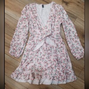 SHEIN Pink Floral Ruffle Dress
